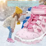 Kinder Winterschuhe Wasserdicht,Warm Mid Schneestiefel für Jungen&Mädchen 31-37 – Bild 5