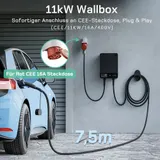 Smart EV Ladegerät Typ 2 Wallbox mit APP 11kW 16A 400V Wlan & Bluetooth 7.5m dé – Bild 2