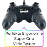 Schwaiger USB Gaming Controller Gamepad Pad 2x Vibration für PC PS3 Android TV – Bild 8