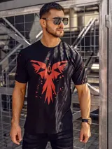 T-Shirt Tee Rundhals Kurzarm Sport Motiv Print Slim Fit Herren Mix BOLF Aufdruck – Bild 1