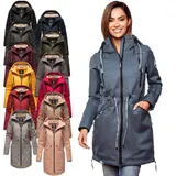 Marikoo Damen Softshell Outdoor Jacke Parka Mantel lang mit Kapuze B886 NEU – Bild 7