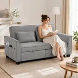 Schlafsofa, 4-in-1 2-Sitzer Sofa Ausziehbar 142 x 186 cm mit Schlaffunktion – Bild 3