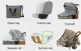 Kinderwagen Casiloo® 3in1 Kombi Buggy Reisebuggy +Auto-Babyschale Faltbar Khaki* – Bild 11