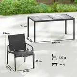 Outsunny Gartenmöbel Set Sitzgruppe Tisch mit 6 Atmungsaktiven Stühlen – Bild 4