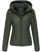 Marikoo Samtpfote Damen Jacke Steppjacke Frühling Übergangsjacke gesteppt Kapuze – Bild 1