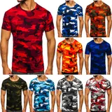 T-Shirt Tee Kurzarm Rundhals Classic Party Camo Army Sport Herren Mix BOLF Motiv – Bild 2