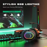 FIFINE Gaming Headset mit Mikrofon USB Over Ear Kopfhörer mit Kabe mit 3 EQ-Modi – Bild 6