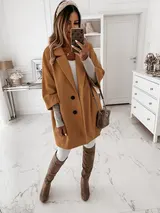 Damen Warme Plüsch Mantel Trenchcoat Wintermantel Langarm Jacke Winterjacke Coat – Bild 1