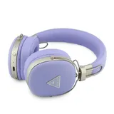 Guess Bluetooth 5.4 Wireless Headset ENC On-Ear Metal Grained Triangle Logo Purp – Bild 1
