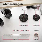 Hop-Sport Gusseisen Kurzhanteln Set 30kg Hanteln Set Kurzhantel Hantelset 2x15kg – Bild 3
