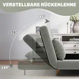 Schlafsofa, Klappbett mit Bettfunktion, Rückenkissen, Polstersofa mit Samtoptik – Bild 5