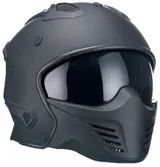 Motorradhelm Jethelm Helm RALLOX 726 matt schwarz ansteckbares Kinnteil S M L XL – Bild 1