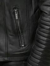 Redbridge Herren Jacke Kunst- Lederjacke Bikerjacke Übergangsjacke Schwarz M6013 – Bild 4