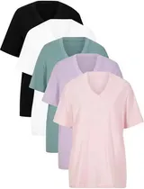 3 Damen Shirt V-Ausschnitt 1x weiß  2x schwarz 100% Baumwolle Gr. 36 - 58 neu 09 – Bild 14