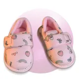 Kinder Hausschuhe Warm Slipper Klettverschluss Pantoffeln rosa Einhorn 23-24 – Bild 3