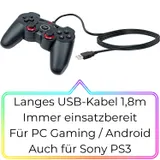 Schwaiger USB Gaming Controller Gamepad Pad 2x Vibration für PC PS3 Android TV – Bild 6