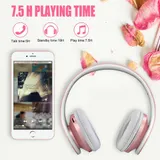 Roségold Bluetooth Kopfhörer Faltbar Over Ear Headset mit Integriertem Mikrofon – Bild 2