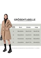 Damen Wintermantel aus Wollmischung mit Reverskragen Knopfverschluss Schwarz XL – Bild 7