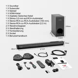 ULTIMEA Apollo S50 4.1 Teilbare 2-in-1 Soundbar für Fernseher mit Subwoofer 200W – Bild 10