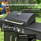 Gasgrill 15,2 KW Grillwagen inkl 5 Edelstahl-Brenner Rolle Seitenkocher Schwarz – Bild 6