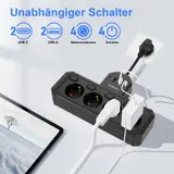 Steckdosenleiste 4-Fach 4 USB Mehrfachsteckdose mit Flachstecker und Schalter – Bild 6