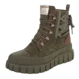 Damen High-Top Stiefeletten mit Lochschnürung Ital-Design 9074 in Grün – Bild 6