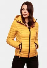Marikoo Samtpfote Damen Jacke Steppjacke Frühling Übergangsjacke gesteppt Kapuze – Bild 2