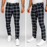 Chinohose Hose Freizeithose Chino Kariert Motiv Classic Herren Mix BOLF Casual – Bild 1