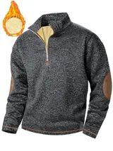 Herren Sweatshirt Pullover Half Zip Pullover Warm Stehkragen Langarm Mäntel Tops – Bild 6