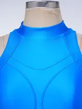 DE iEFiEL Damen Badeanzug Ärmellos Swimsuit Glänzend Schwimmanzug Bodysuit – Bild 11