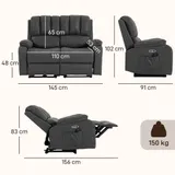 2-Sitzer Elektrisches Relaxsofa, Massagesessel mit Massage- und Heizfunktion – Bild 4