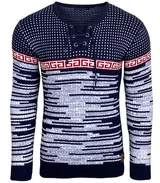Herren Pullover Slim Fit Rundhals Strick-Pullover Longsleeve in Feinstrick B-156 – Bild 2