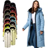 Marikoo Damen Winter Steppjacke Stepp Jacke lang warm Mantel Parker B979 NEU – Bild 9