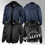 Qualitex Herren Pilotenjacke wasserdicht Kapuze Winterjacke Jacke – Bild 3