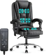 Ergonomischer Bürostuhl Massagefunktion Höhenverstellbar Schreibtischstuhl – Bild 1