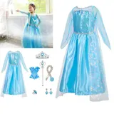 Karneval Kinder Eiskönigin Prinzessin Elsa Cosplay Kleid Party Mädchen Kostüme – Bild 4