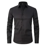 Stretch Hemd Herren Langarm Businesshemd Slim fit Hemden Kentkragen Freizeithemd – Bild 10