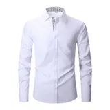 Hemd Herren Langarm Slim-Fit Hemden Kentkragen Freizeithemd Businesshemd – Bild 3