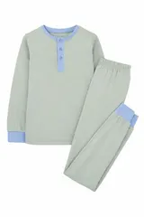 L&D Jungen Pyjama Set lange Schlafhose + langarm Oberteil Warm Bequem Winter Set – Bild 1