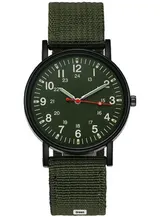 Herren & Damen Nylon Analog Armband Uhr -Verschiedene Farben-Leuchtene Uhrzeiger – Bild 5