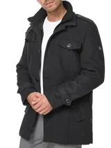 Indicode Herren Kurzmantel Brandon-Herrenmantel Wollmantel Parka Stehkragen – Bild 2