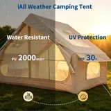 Aufblasbares Campingzelt, 3x2M Oxford-Stoff Zelt mit Luftpumpe 4 Jahreszeiten – Bild 4