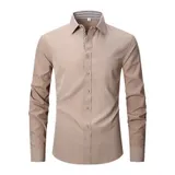 Hemd Herren Langarm Slim-Fit Hemden Kentkragen Freizeithemd Businesshemd – Bild 6