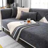 Universell Unifarben Sofabezüge Sofaschoner Sofaüberwurf Couchbezug Rutschfest – Bild 16