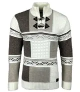 Herren Grobstrick Stehkragen Winter-Freizeit-Jacke Moderne Männer Pullover 51318 – Bild 2