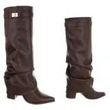 Damen Stiefel mit Reißverschluss Ital-Design 8657 in Braun – Bild 4