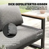 Outsunny 5-tlg. Gartenmöbel-Set Gartengarnitur mit Ecksofa Doppelsofa Couchtisch – Bild 6