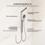 Duschsystem Regendusche mit 4 Massage-Modi, Chrom Duschset ohne Armatur HOROW – Bild 4