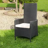 Rattanstuhl 2er Set Rattan Terrassen Sessel + verstellbarer Lehne  Gartenstuhl – Bild 2