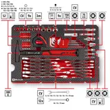Original Einhell E-CASE 80-tlg. Werkzeugkoffer (Werkzeug-Set im robusten, stapel – Bild 2